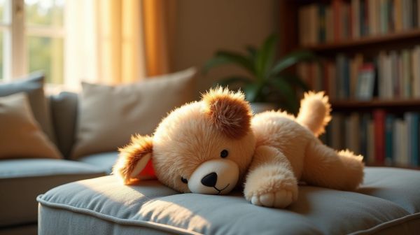 Une peluche apaisante pour rassurer ton chien seul à la maison